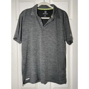 Free Country Mens Gray Heather Short Sleeve Micro Tech Ultimate Comfort Polo M